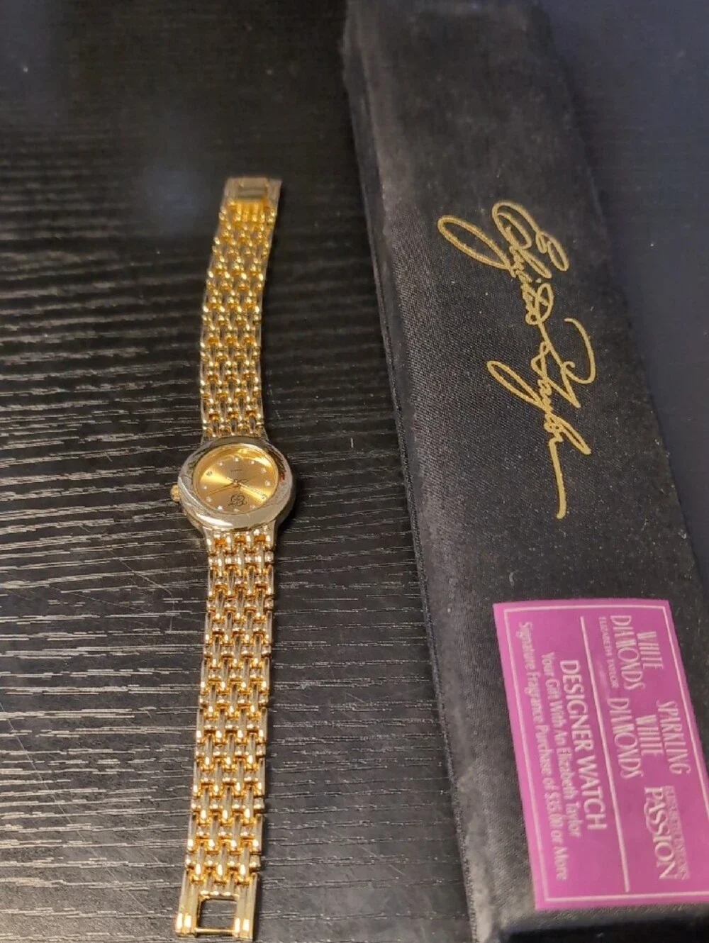 Elegant Gold-Tone Women's Bracelet Watch by Signature Designer